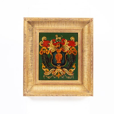 Lot 1065 - An armorial coach panel