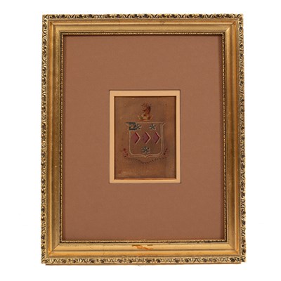 Lot 1067 - An armorial watercolour