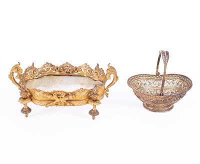 Lot 1245 - A French ormolu two-handled table centre