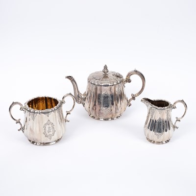 Lot 25 - A Victorian three-piece silver tea set