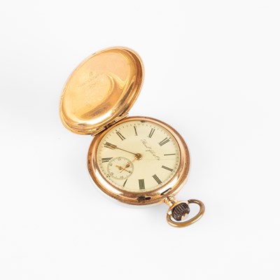 Lot 206 - A lady's Continental yellow metal hunter fob watch
