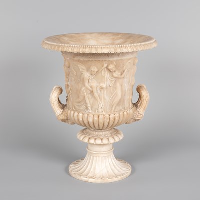 Lot 1035 - An alabaster replica of the Borghese vase