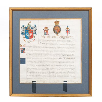 Lot 1073 - A George IV grant of arms