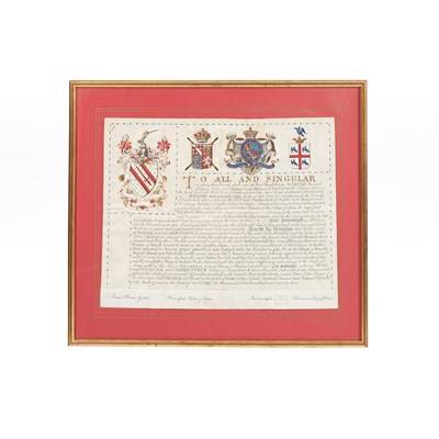 Lot 1048 - A George III Grant of Arms to Arthur Iredell