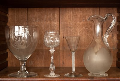 Lot 1218 - An English intaglio-engraved wine glass