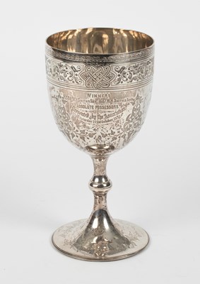 Lot 10 - A Victorian silver trophy cup