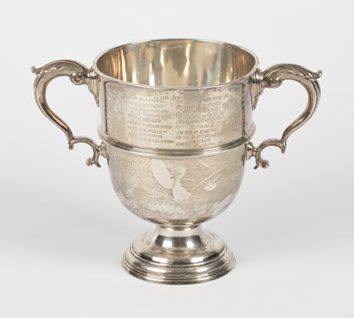 Lot 14 - A silver trophy cup