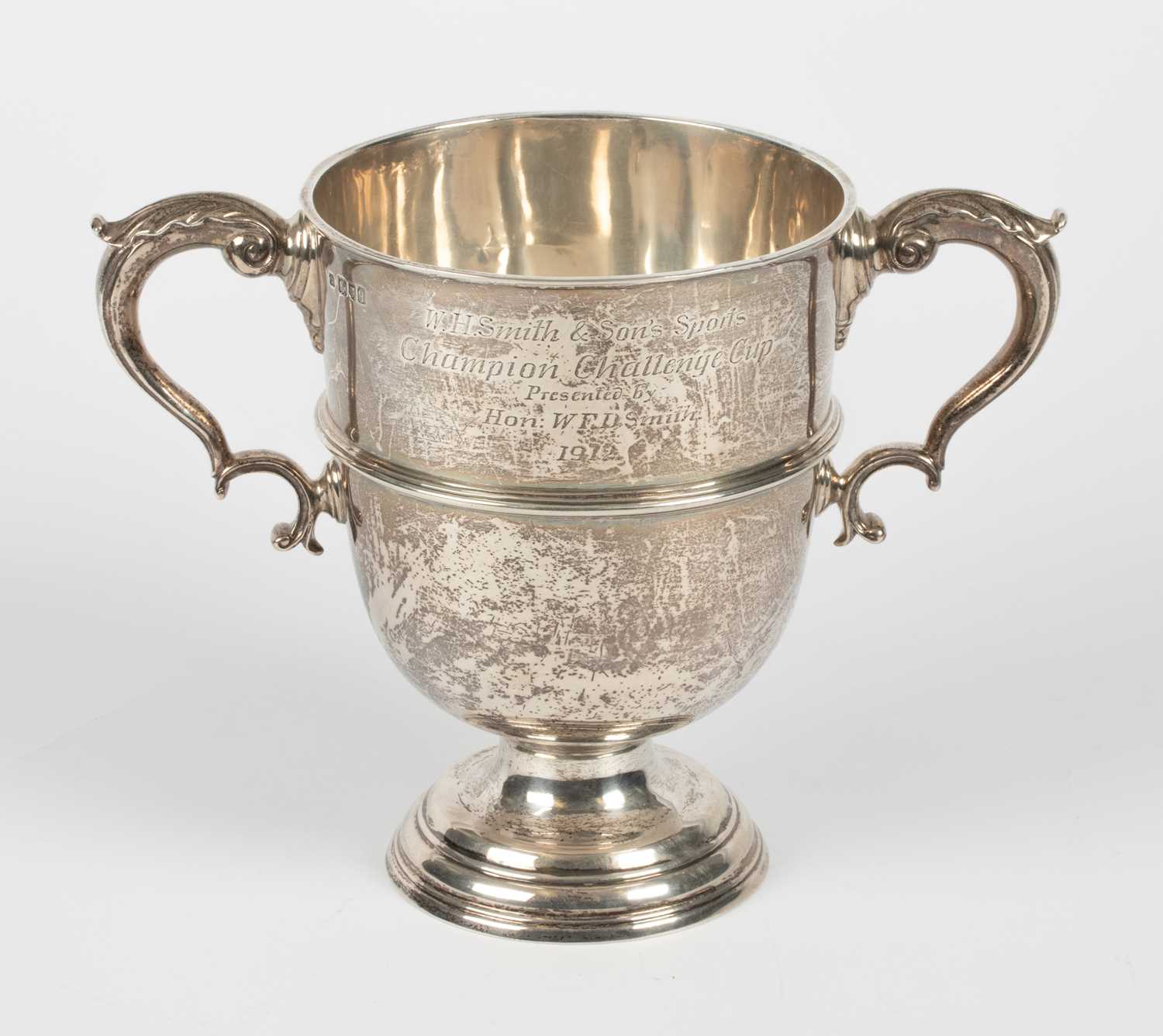 Lot 14 - A silver trophy cup