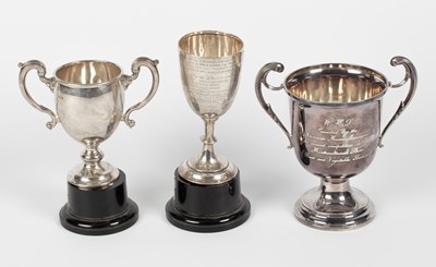 Lot 16 - Three silver trophy cups