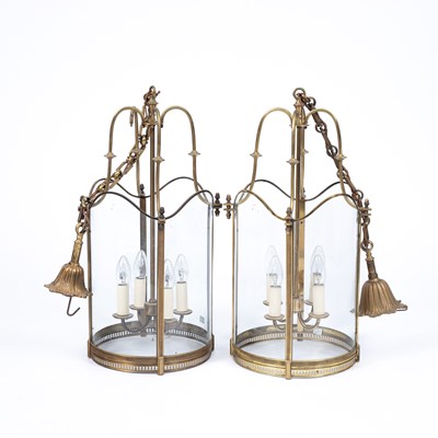Lot 913 - A pair of Maison Jansen gilt metal hall lights