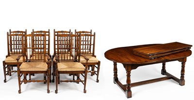 Lot 853 - An oak extending dining table