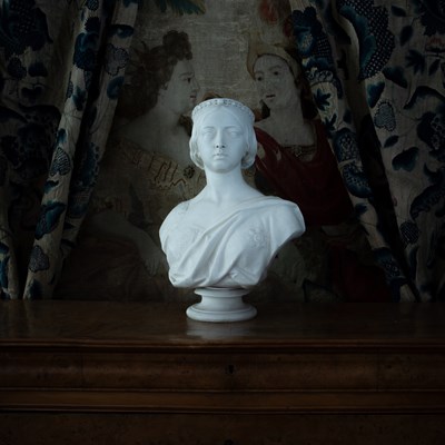 Lot 1214 - A Copeland Parian bust of Queen Victoria