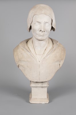 Lot 1038 - A weathered marble bust