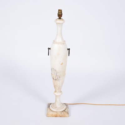 Lot 921 - A white marble table lamp