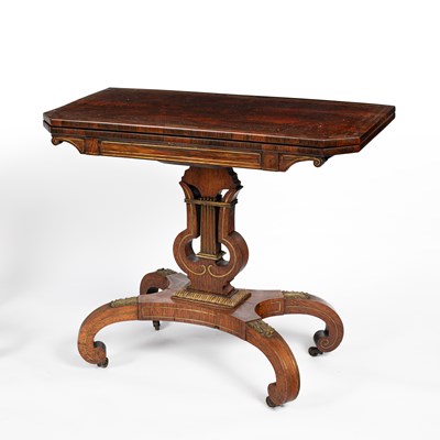 Lot 923 - A suite of Regency rosewood and brass inlaid furniture