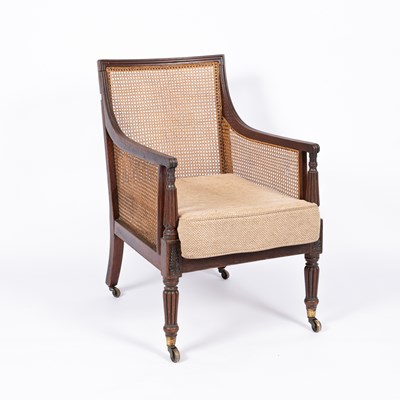 Lot 925 - A Regency mahogany framed bergère chair
