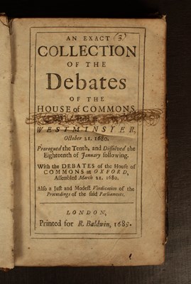 Lot 490 - An Exact Collection of the Debates of the House of Commons