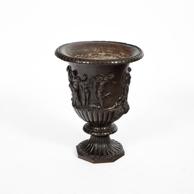 Lot 1041 - A Grand Tour style bronze replica of the Borghese vase