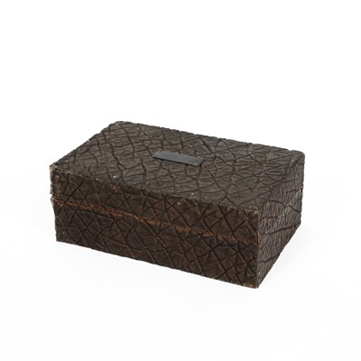 Lot 1255 - An early 20th Century elephant hide covered cigar box