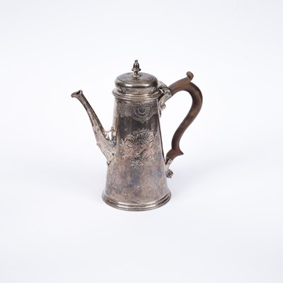 Lot 33 - A George II silver coffee pot
