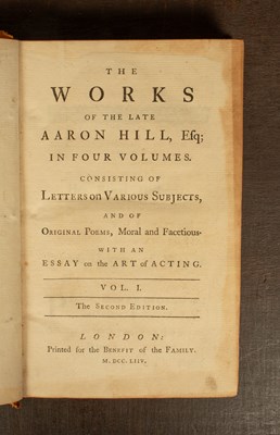 Lot 525 - Hill (Aaron) The Works of the late Aaron Hill, Esq