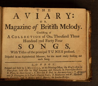 Lot 535 - [Anon] The Aviary: Or, Magazine of British Melody