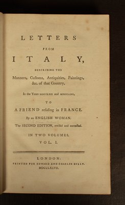 Lot 542 - [Miller (Anna Riggs)] Letters from Italy
