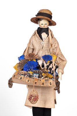 Lot 635 - A fine pair of large Grodnertal pedlar dolls