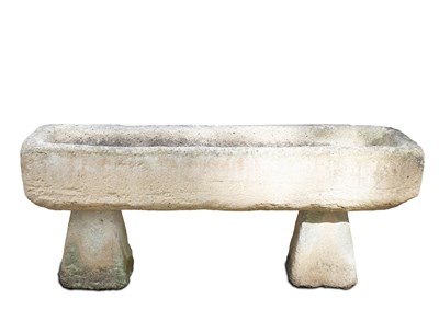 Lot 827 - A rectangular reconstituted stone trough