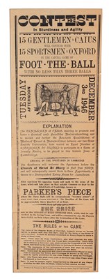 Lot 568 - [Oxford v Cambridge Football] A poster of a Contest in Sturdiness and Agility