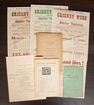Lot 569 - [Canterbury Cricket Week] Three Playbills, an Epilogue and a Booklet