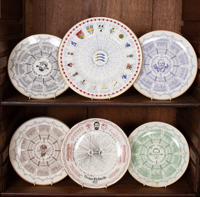 Lot 504 - A collection of English bone china commemorative cricket plates