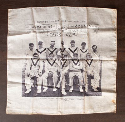 Lot 571 - [Lancashire Cricket] Commemorative Cricketing Handkerchief