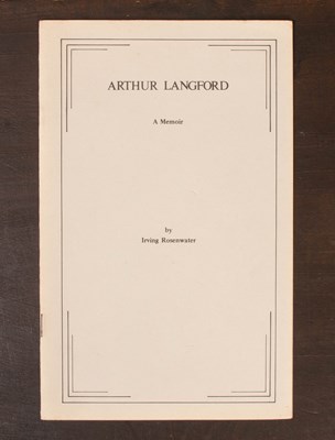 Lot 714 - Rosenwater (Irving) Arthur Langford - A Memoir