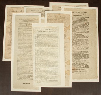 Lot 502 - [Criminal Broadsides, Sentences of the Prisoners including Transportation]
