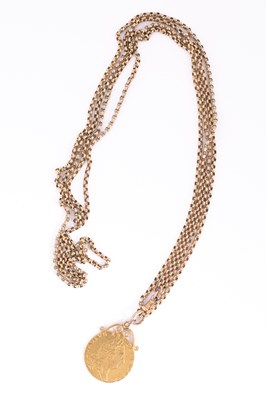 Lot 65 - A 9ct gold guard chain