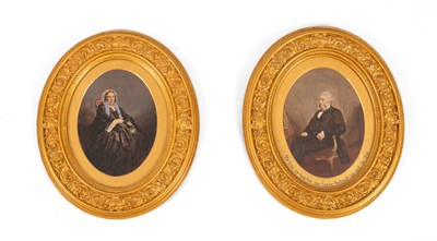 Lot 280 - A pair of hand-coloured photographic portraits