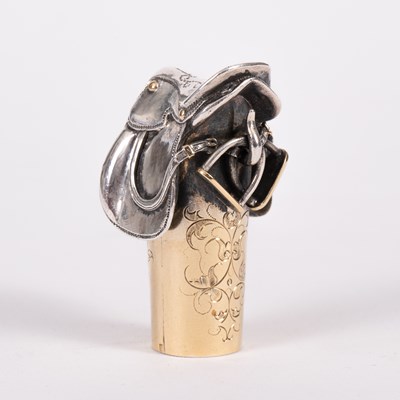 Lot 130 - A French silver handle for a riding whip