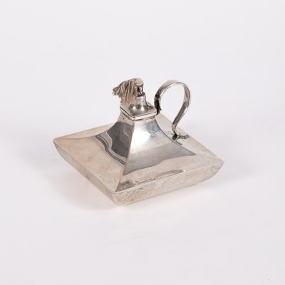 Lot 114 - A silver table lighter