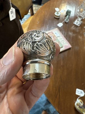Lot 76 - A Victorian silver-mounted cut glass scent bottle