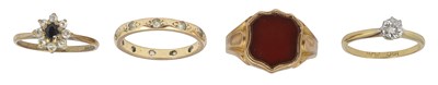 Lot 676 - An 18ct gold, platinum and diamond solitaire ring