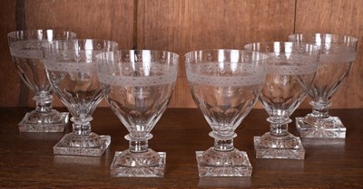 Lot 200 - A set of six glass rummers