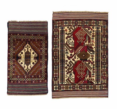 Lot 822 - A pictorial Belouch 'souf' rug