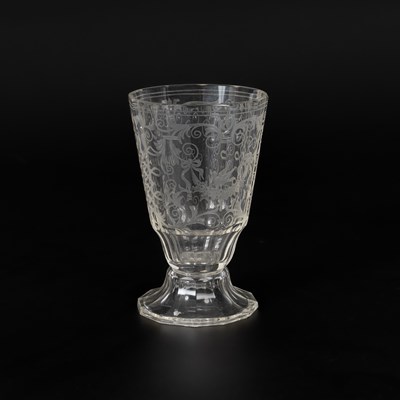 Lot 133 - An engraved glass beaker