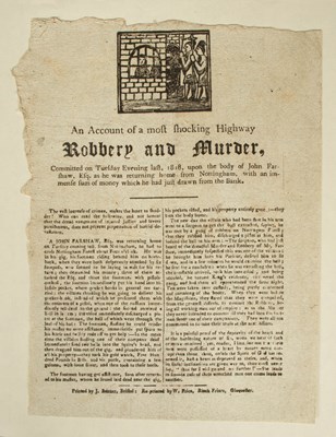 Lot 509 - [Criminal Broadside, Highway Robbery and Murder]