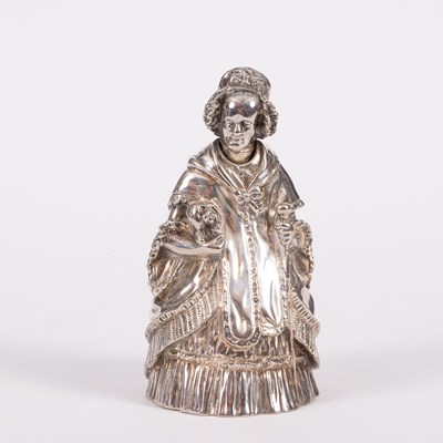 Lot 121 - An Victorian novelty electroplated table bell