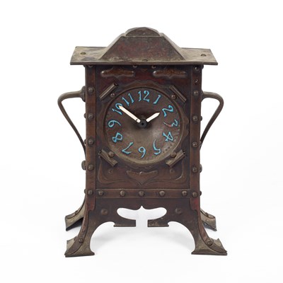 Lot 251 - An Arts & Crafts copper mantel clock