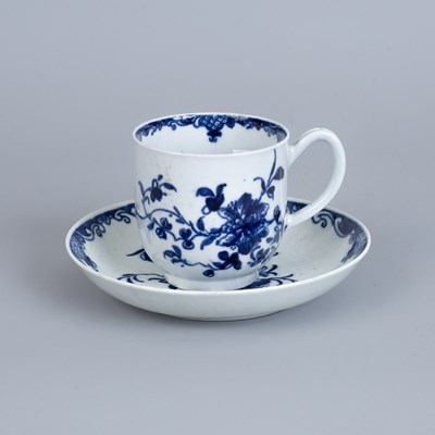 Lot 791 - A Worcester blue and white coffee cup and saucer