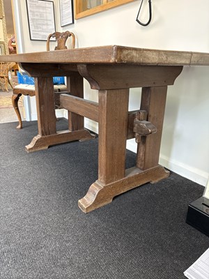 Lot 19 - An Arts & Crafts style oak refectory table