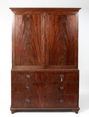 Lot 398 - A George III mahogany linen press